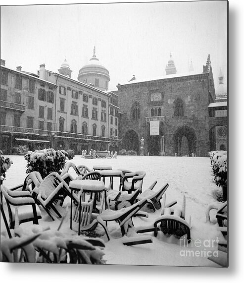 Bergamo Metal Print featuring the photograph Snow in Citta Alta by Riccardo Mottola