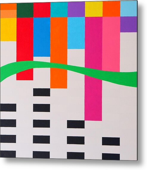 Geometric Metal Print featuring the painting Sound Board #1 by Thomas Gronowski