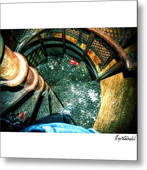 Beautiful Metal Print featuring the photograph Spiral Time #detroit #urbex #stairs by Anthony Bates