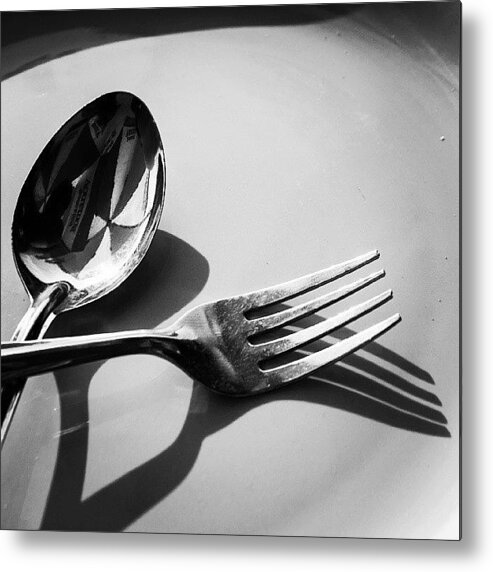 Fork Metal Print featuring the photograph Spoon And Fork by Hitendra SINKAR