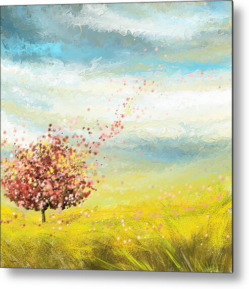 Four Seasons Metal Print featuring the painting Spring-Four Seasons Paintings by Lourry Legarde