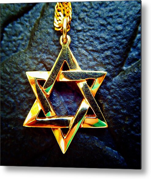 Judaism Metal Print featuring the photograph Star of David 3 by Laurie Tsemak
