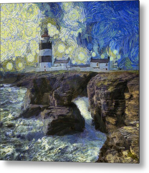 Hook Metal Print featuring the photograph Starry Hook Head Lighthouse by Nigel R Bell
