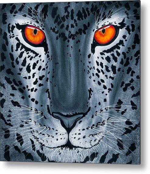 Leopard Metal Print featuring the painting Steel Leopard by Dede Koll