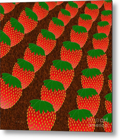 Strawberry Metal Print featuring the digital art Strawberry Fields Forever by Andee Design