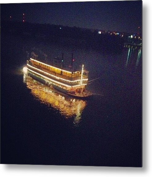  Metal Print featuring the photograph Such A Pretty Boat On The River Tonight! by Skye Hardy
