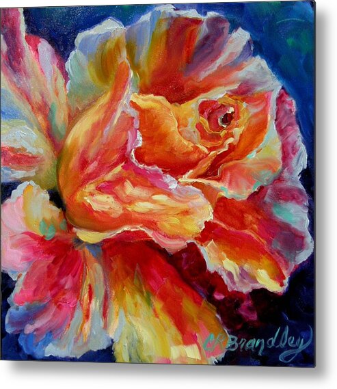 Rose Metal Print featuring the painting Summer Fragrance by Chris Brandley