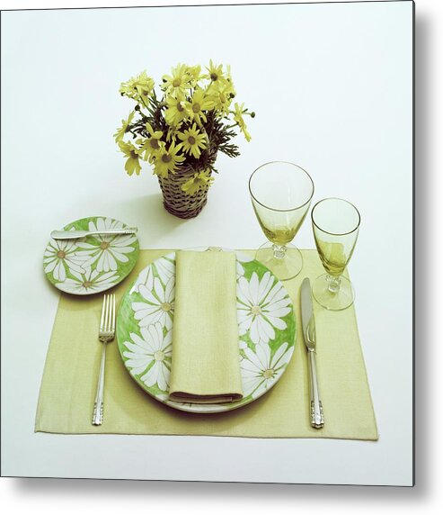 Home Metal Print featuring the photograph Summer Table Setting by Haanel Cassidy
