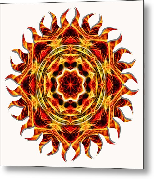 Mandala Metal Print featuring the photograph Sun Fire Mandala by Beth Sawickie