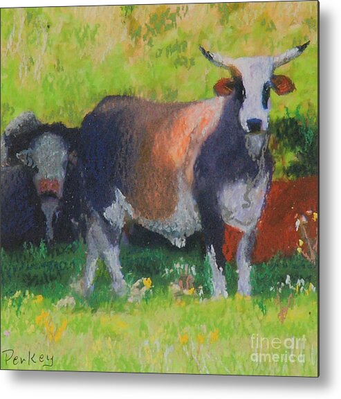 Taurus Metal Print featuring the painting Sun in Taurus by Patricia Collins-Perkey