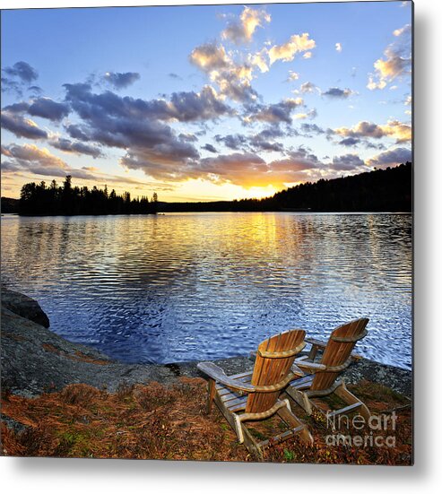Lake Metal Print featuring the photograph Sunset in Algonquin Park by Elena Elisseeva