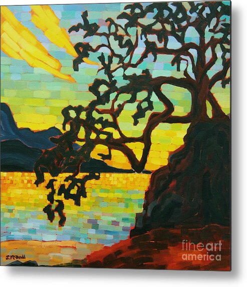 Tree Metal Print featuring the painting Sunset Mambo by Janet McDonald