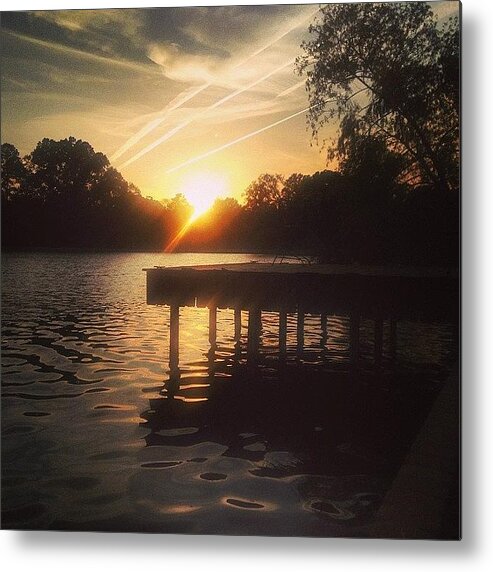 Water Metal Print featuring the photograph Sunset On Scooter Lake #iphone5 by Scott Pellegrin