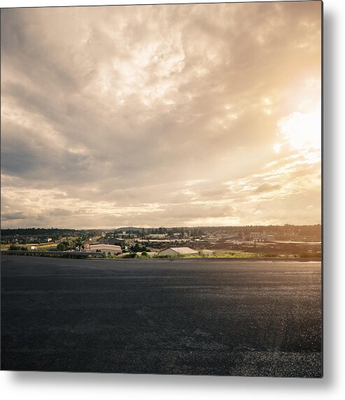 Drive Metal Print featuring the photograph Sunset On Utah State by Franckreporter