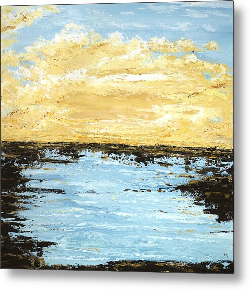 Ocean Metal Print featuring the painting Sunset Plunge by Tamara Nelson