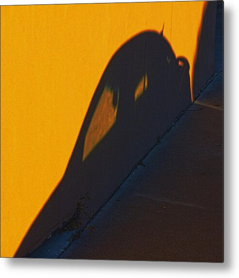 Orange Metal Print featuring the photograph Sunset Shadow Car by John Hansen