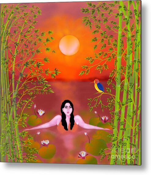 Sunset Painting Metal Print featuring the digital art Sunset Songs by Latha Gokuldas Panicker