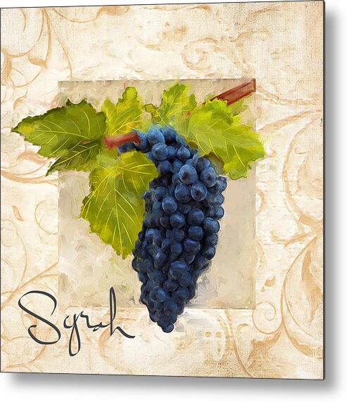 Wine Metal Print featuring the painting Syrah by Lourry Legarde