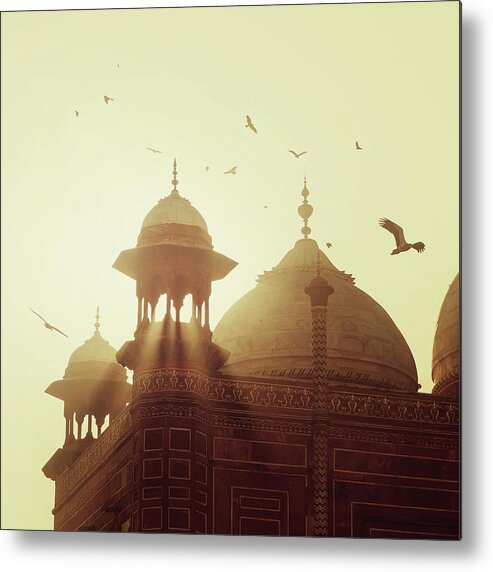 Mosque Metal Print featuring the photograph Taj Mahal by Thepalmer