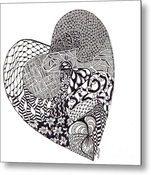 Heart Metal Print featuring the drawing Tangled Heart by Claire Bull