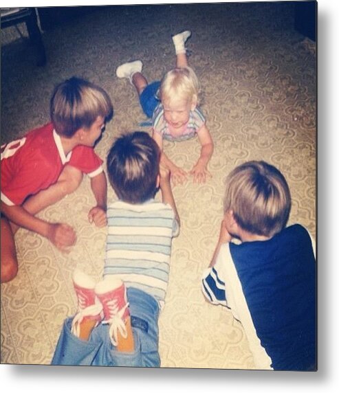 Tbt Metal Print featuring the photograph #tbt Me And My Cousins! 1979 Fresno by Katie Ott