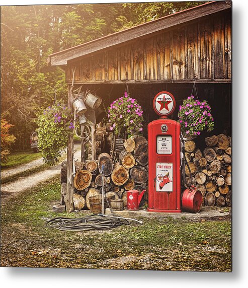 Gas Pump Metal Print featuring the photograph Ten Cents a Gallon by Heather Applegate