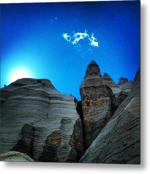 Clouds Metal Print featuring the photograph Tent Rocks by Rachel Waters