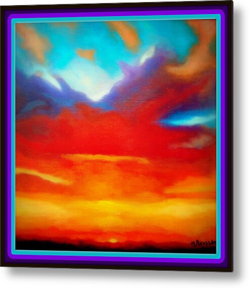 Landscape Metal Print featuring the painting Tequila Sunset by MarvL Roussan