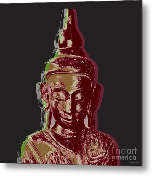 Pop Art Metal Print featuring the digital art Thai Buddha #3 by Jean luc Comperat