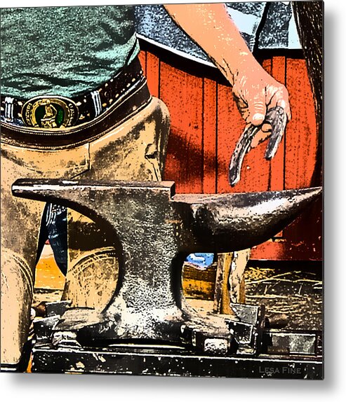 Anvil Metal Print featuring the photograph The Anvil and the Horseshoe Art by Lesa Fine