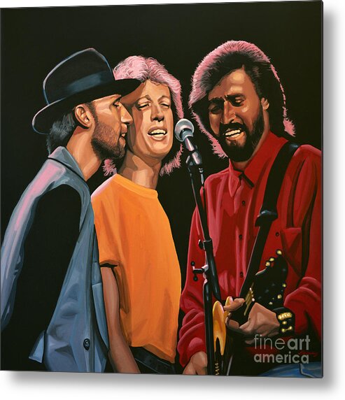 The Bee Gees Metal Print featuring the painting The Bee Gees by Paul Meijering