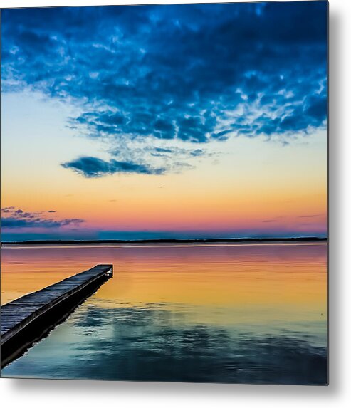 Higgins Lake Metal Print featuring the photograph The Blue Hour-Higgins Lake by Joe Holley