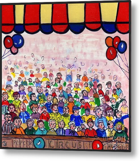 Circus Metal Print featuring the painting The Circus Crowd by Joyce Gebauer