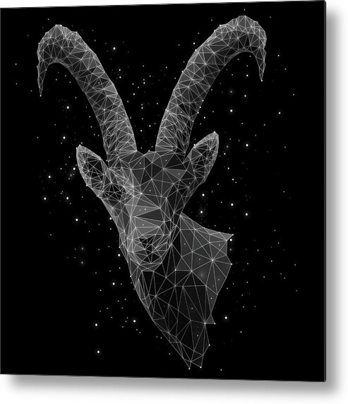 Horned Metal Print featuring the digital art The Constellation Of Capricorn by Malte Mueller