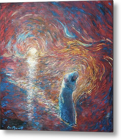 Jesus Walking On The Water Metal Print featuring the painting The Crossing by Daniel Bonnell