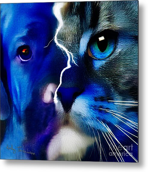 The Dog Connection Metal Print featuring the digital art We All Connect by Kathy Tarochione