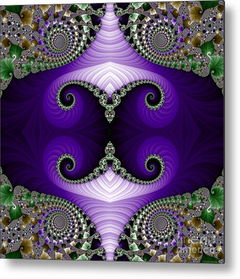 Fractal Metal Print featuring the digital art The Empress Headdress by Mary Machare