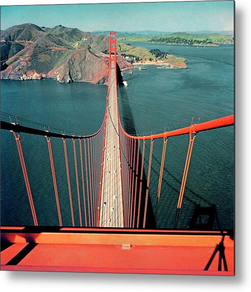 Architecture Metal Print featuring the photograph The Golden Gate Bridge by Serge Balkin