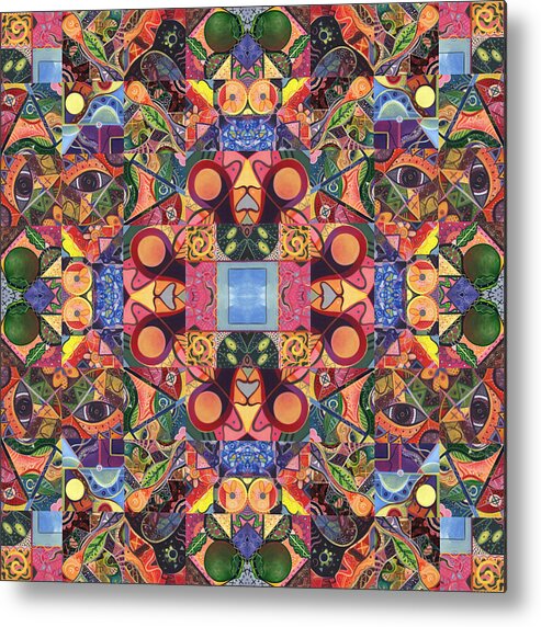Abstract Metal Print featuring the digital art The Joy of Design Mandala Series Puzzle 2 Arrangement 5 by Helena Tiainen