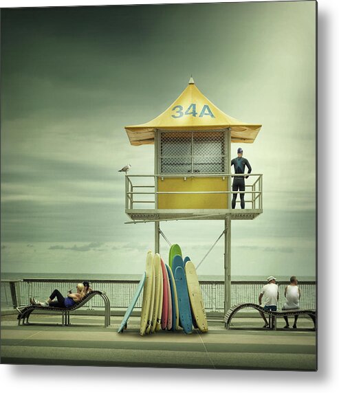 Creative Edit Metal Print featuring the photograph The Life Guard by Adrian Donoghue