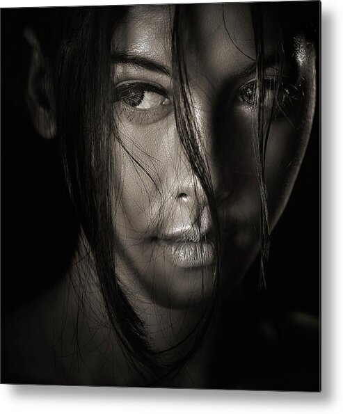 Face Metal Print featuring the photograph The Look by Ivan Lee