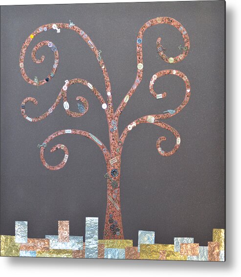 Original Paintings Metal Print featuring the painting The Menoa Tree by Angelina Tamez
