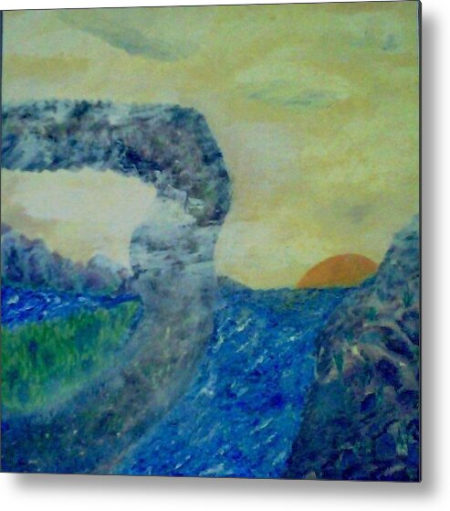 Water Metal Print featuring the painting The Narrow Way by Suzanne Berthier