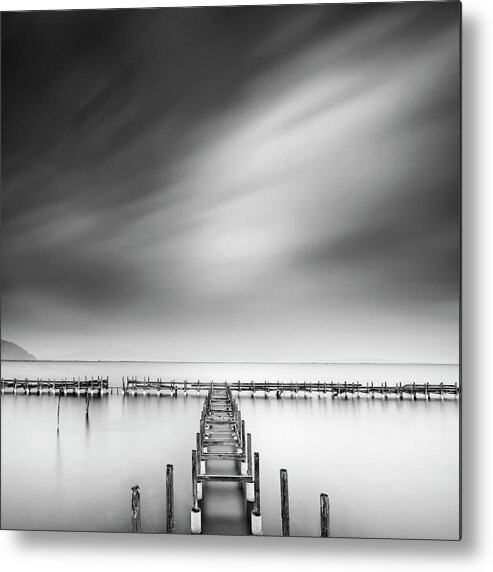 Conceptual Metal Print featuring the photograph The Old Pier by George Digalakis