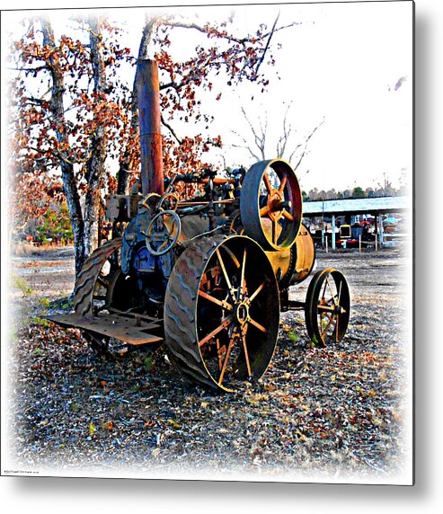 Steam Tractor Metal Print featuring the digital art The Old Steam Tractor by K Scott Teeters