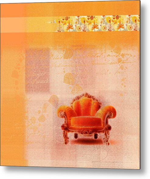 Sofa Metal Print featuring the digital art The Sofa Chair - s03bb by Variance Collections