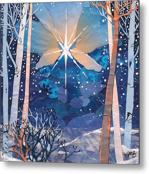 Christmas Metal Print featuring the mixed media The Star by Robin Birrell