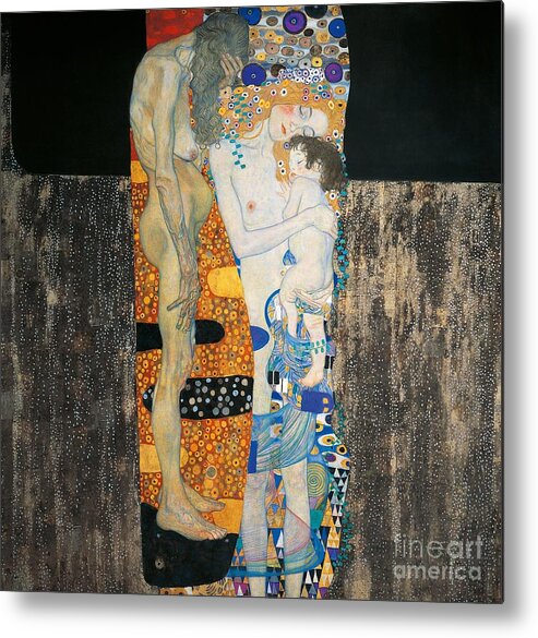 Allegory Metal Print featuring the painting The three ages of woman by Gustav Klimt