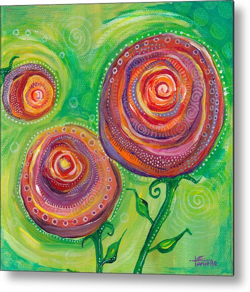 Roses Metal Print featuring the painting These Roses Are Forever by Tanielle Childers