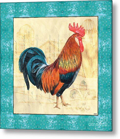 Roosters Metal Print featuring the painting Tiffany Rooster 1 by Debbie DeWitt